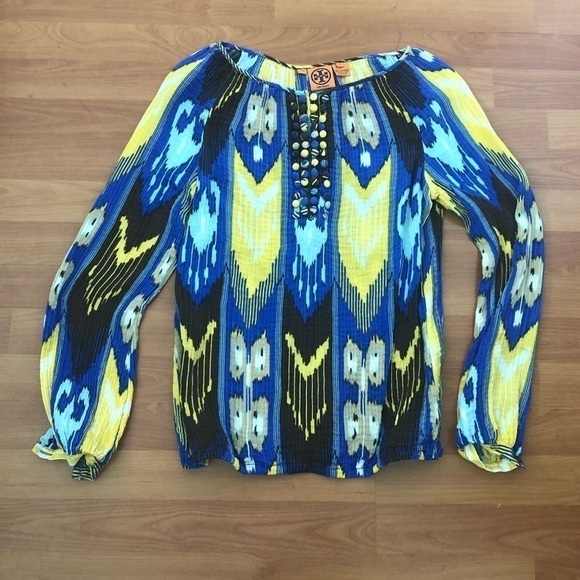Silk Tory Burch Blouse Size 6 - Picture 1 of 16